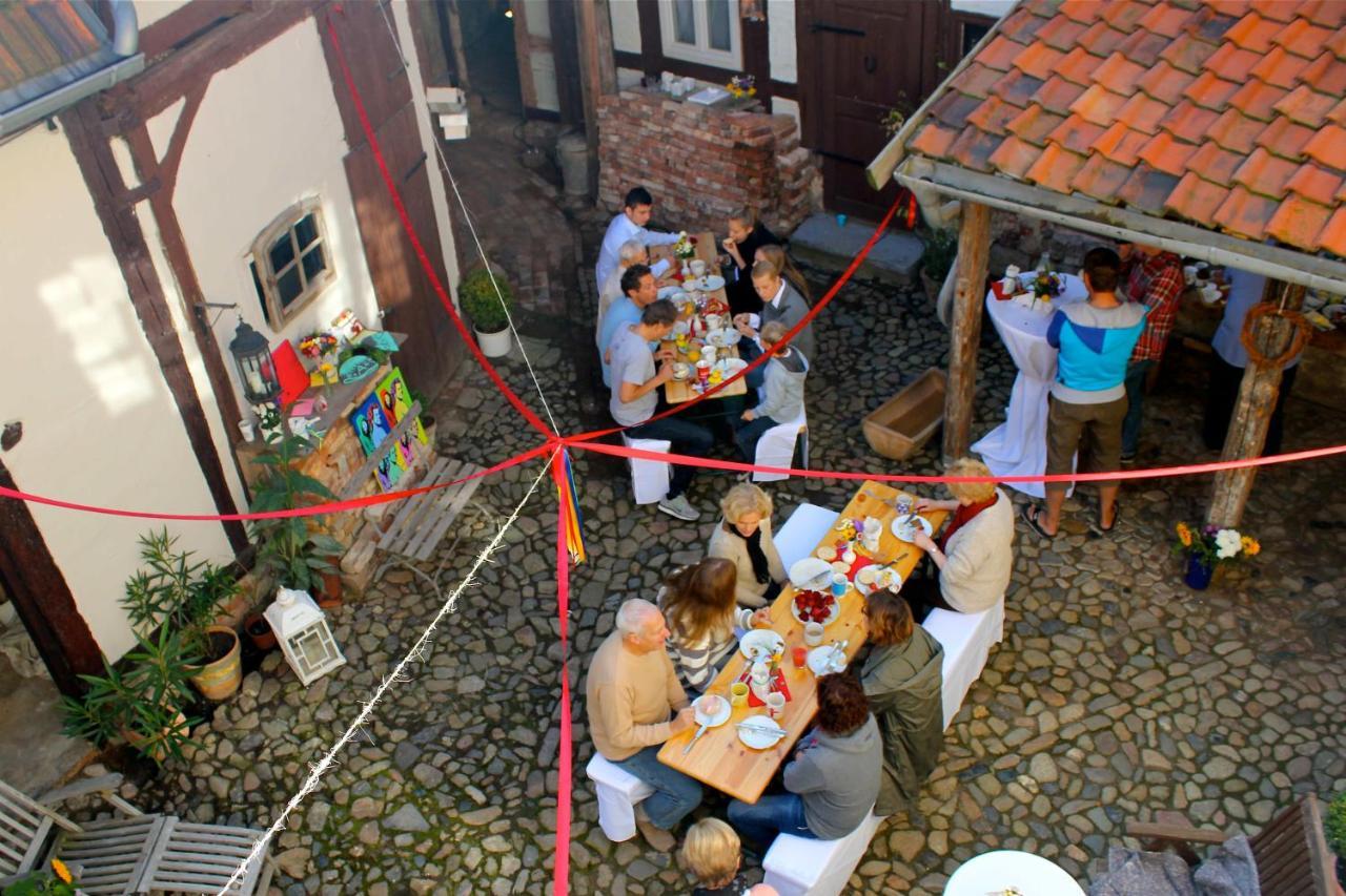 Himmlischer Hof - Juwel Von 1477, Terrasse, Kamin, P, Oeko, Denkmal 크베들린부르크 외부 사진